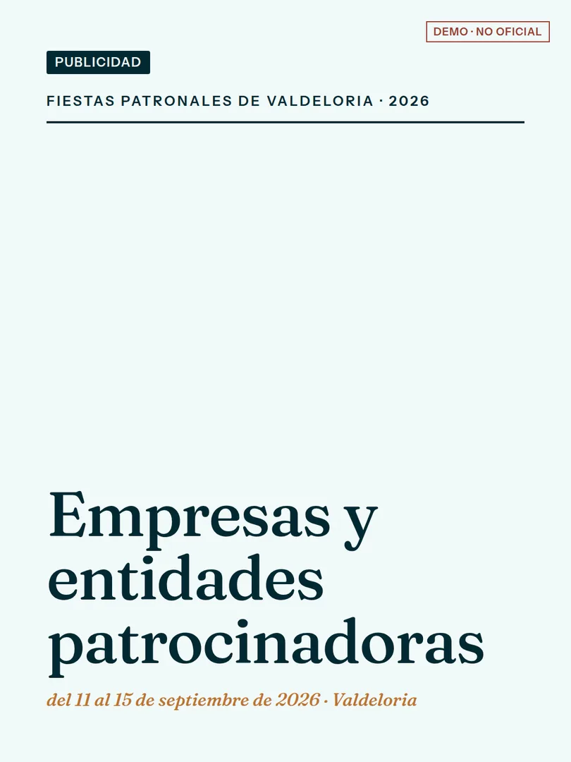 Primera diapositiva del carrusel de presentación de unas fiestas patronales
